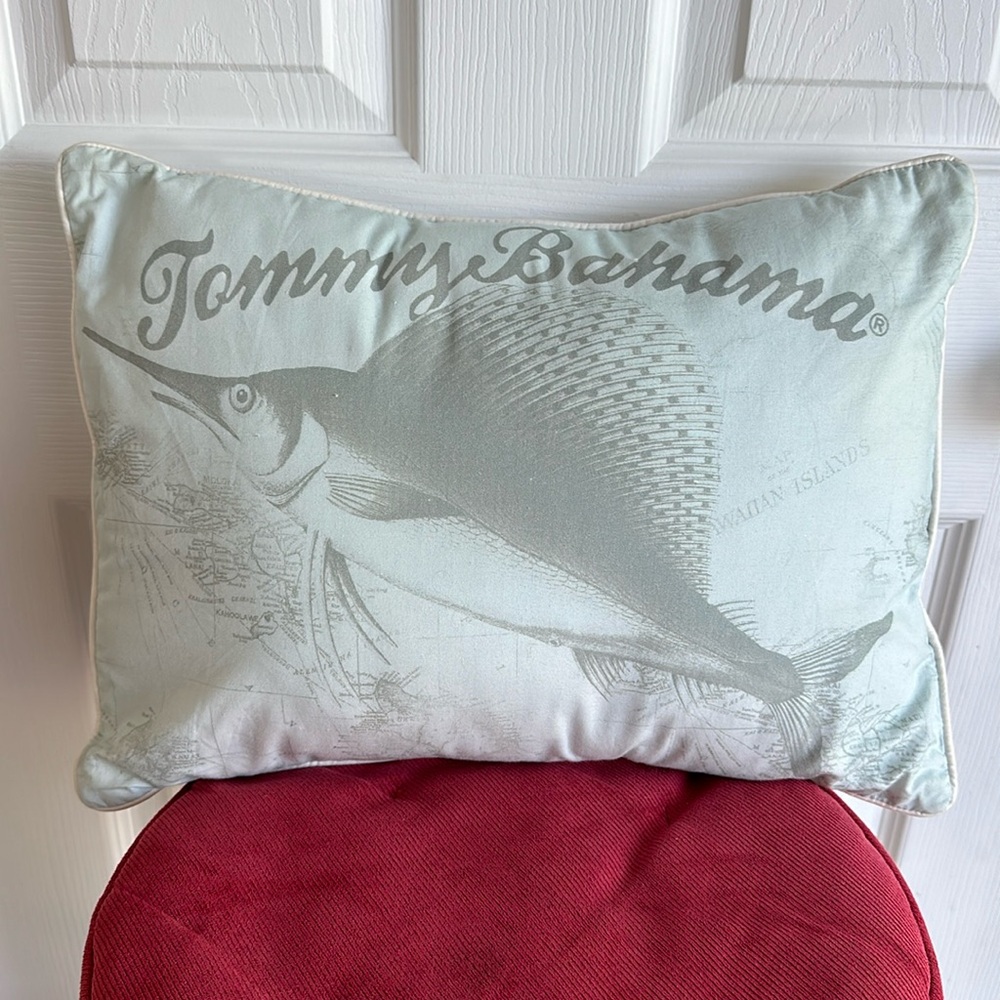 Tommy Bahama  12 x 16 lumbar chair sofa bed sail fish Hawaii map indoor pillow